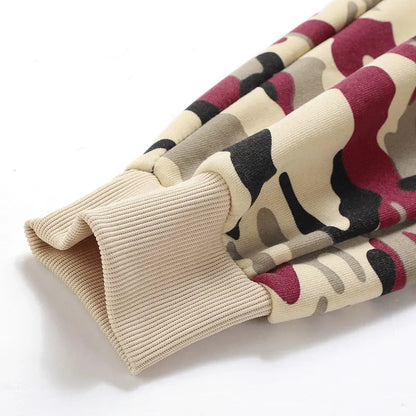 Men’S Casual Camouflage Set, New for Fall 2026, Featuring a Hood Design and a Regular Fit, with a Drawstring Waist; Suitable for Everyday Wear in Spring, Autumn, and Winter.