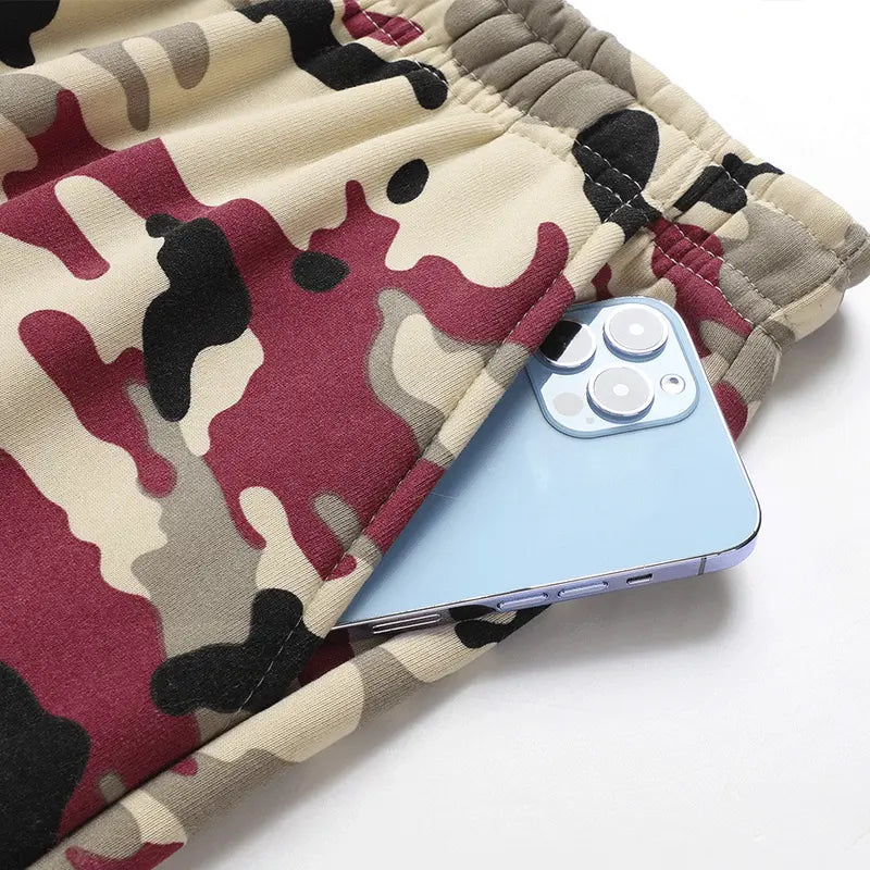 Men’S Casual Camouflage Set, New for Fall 2026, Featuring a Hood Design and a Regular Fit, with a Drawstring Waist; Suitable for Everyday Wear in Spring, Autumn, and Winter.